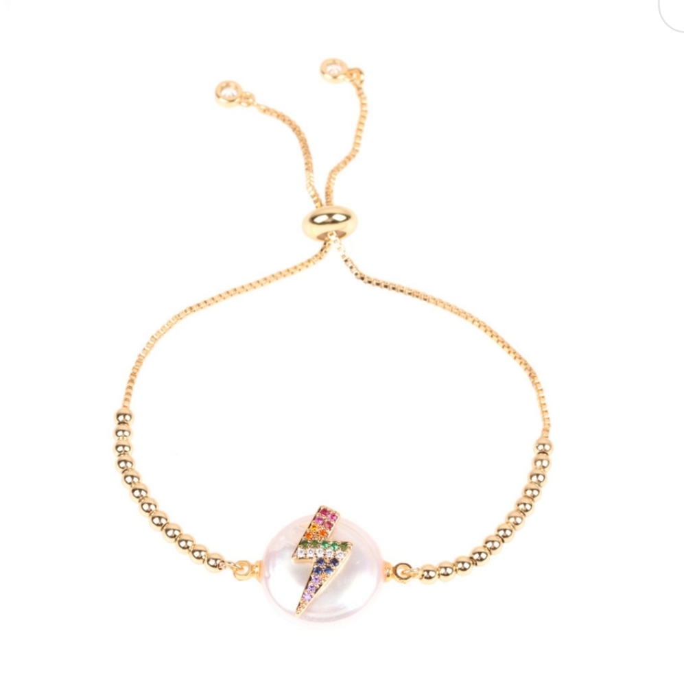 lightning bolt micro diamond bracelet